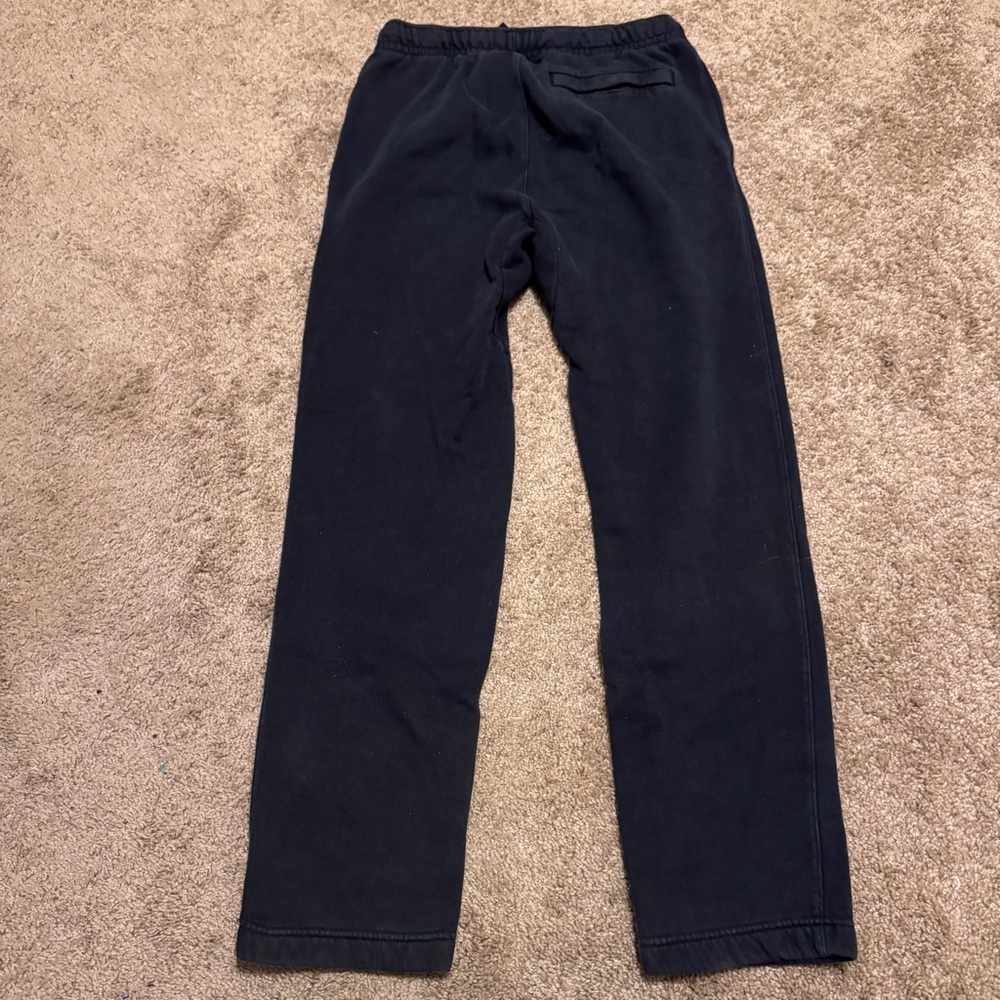 Nike Fleece Sweatpants Mens Small Black Straight Leg Elastic Waist Drawstring - Picture 2 of 10